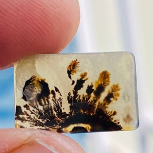 FANTASTISCH-- Hoogwaardige kwaliteit 100% natuurlijke ontwerper Dendriet Agaat Cabochon Rechthoek 16X10X3mm - Helend kristal- Sieraden maken- Agaat