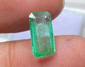 2.35 Carat Zambian Emerald Cut Gemstone - Untreated May Birthstone-