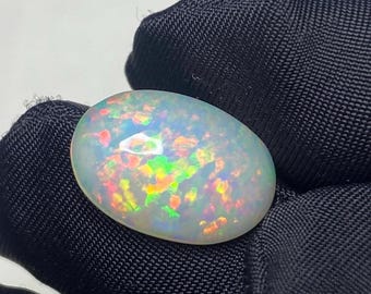 AAA+ White Opal Cabochon- Handmade Oval Loose Gemstone 10x14 mm
