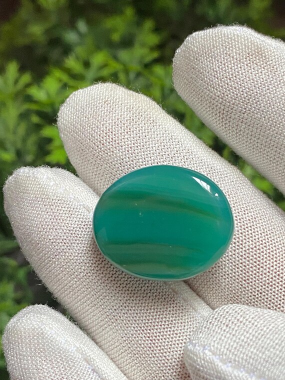 Green Aqeeq Agate Stone – Oval Islamic Ring Stone, 31CT - Etsy