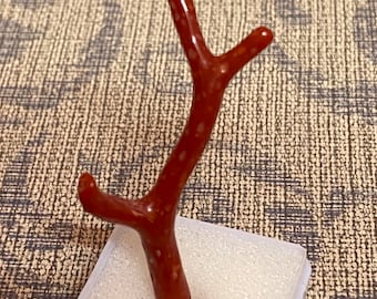 Large Natural Red Coral Branch, Polished Italian Coral Stick for Jewelry