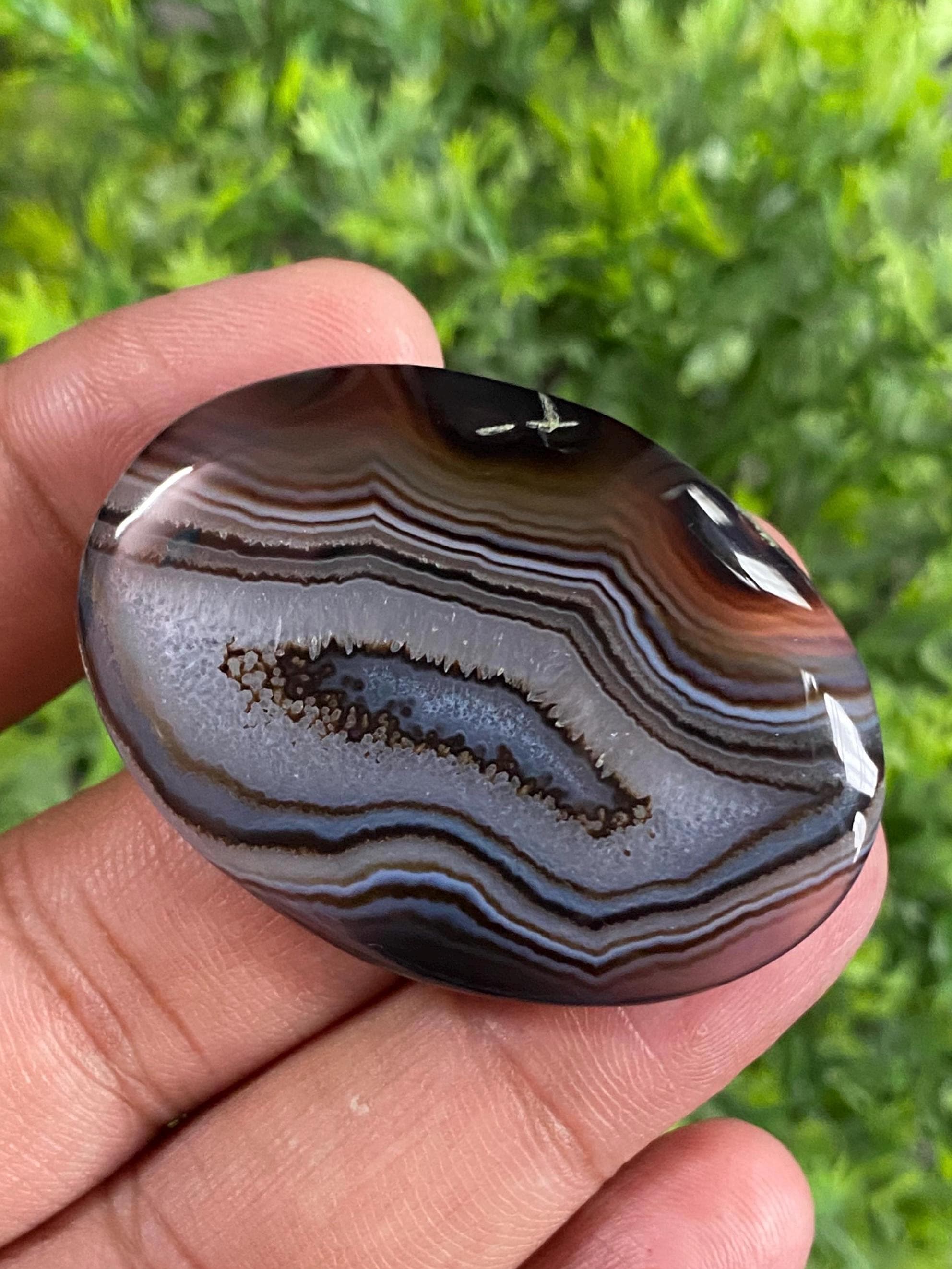 Yemeni Aqeeq Agate Cabochon - Natural Banded Gemstone, 67CT - Etsy