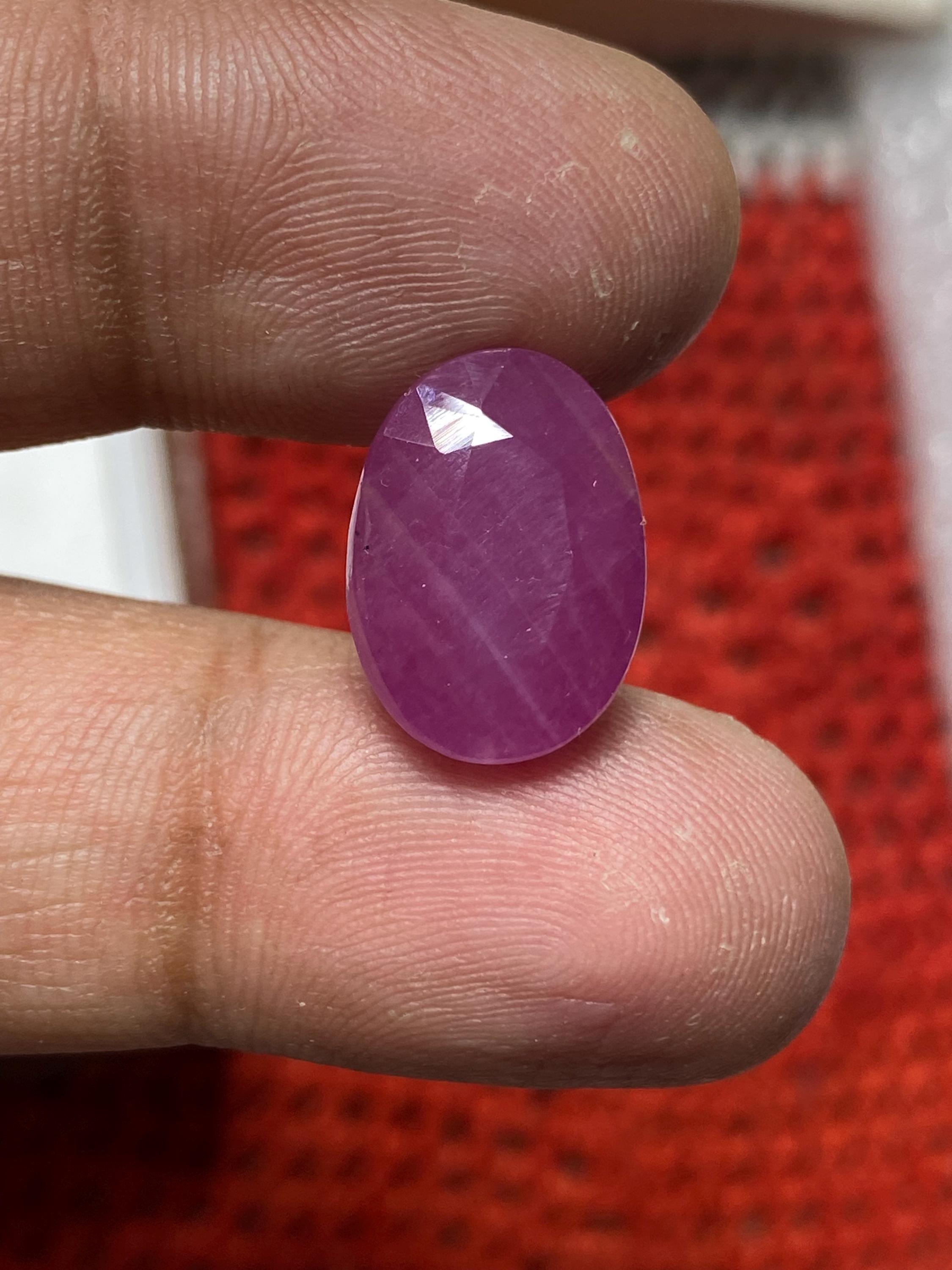 テニスブレスレット用天然の素晴らしいモザンビーク産ピンクルビー