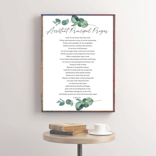 Assistant Principal Prayer, Prayer for Assistant principal, Assistant principal gift, Assistant principal printable gift, principle gift