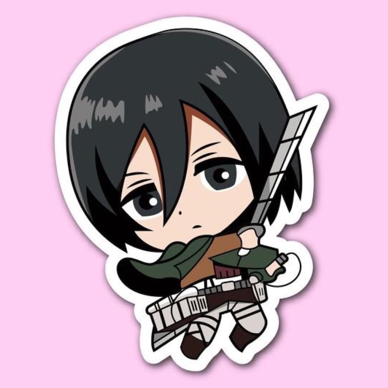 mikasa ackerman sticker attack on titan anime stickers etsy