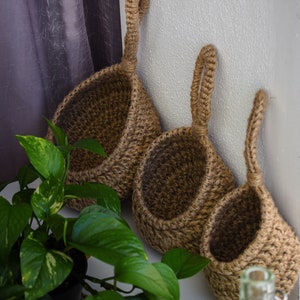 Jute Hanging Basket, Kitchen Storage Basket, Hanging Wall Basket, Hanging Plant Pot, Farmhouse Basket, Vegetable Basket