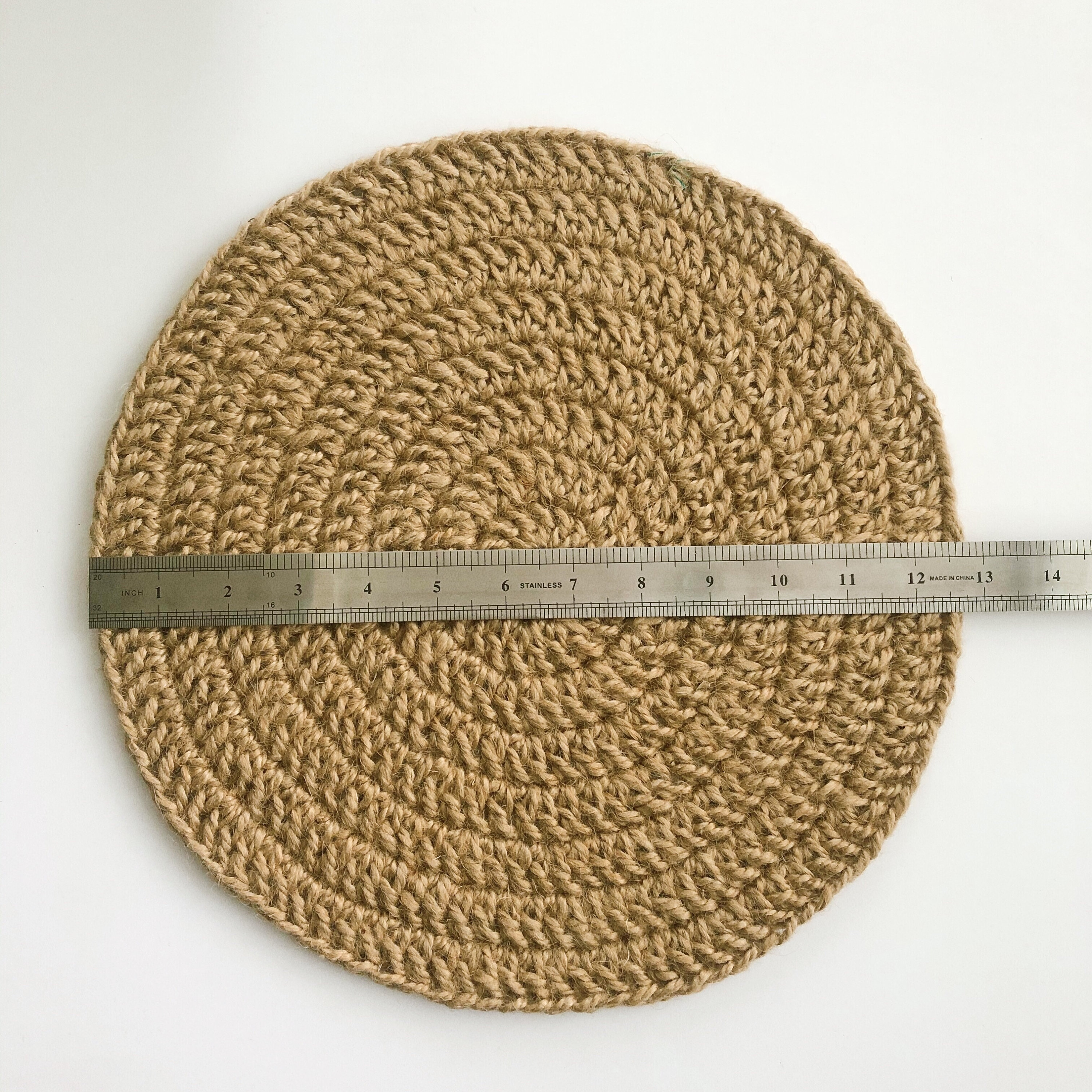 Handcrocheted Jute Placemats Beige Boho Placemat Round Etsy