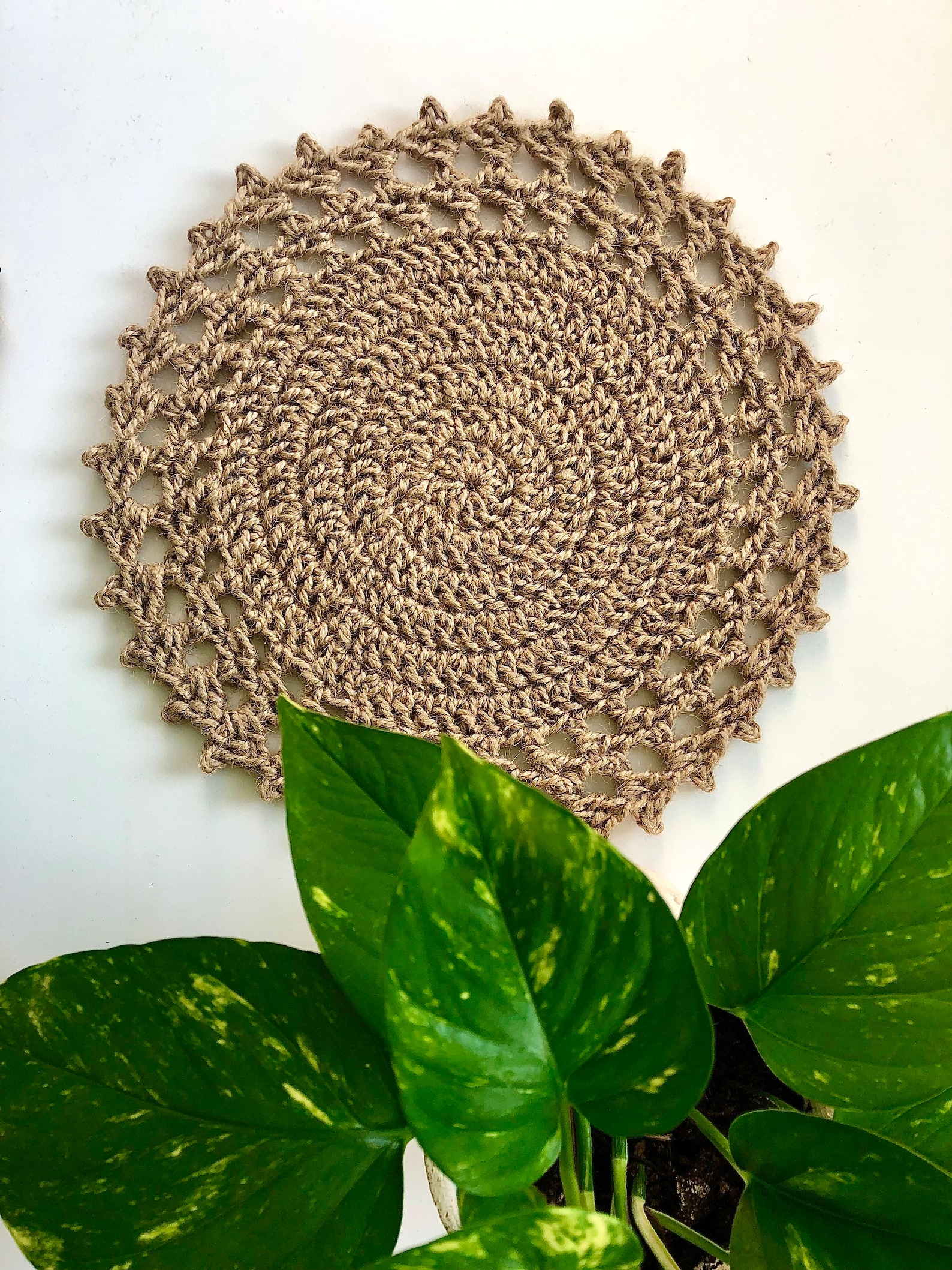 Crochet Jute Placemat With the Lace Lace Handmade Placemat Etsy