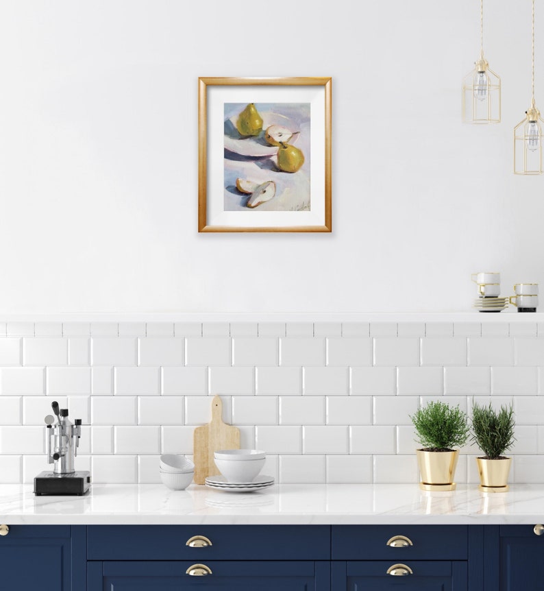 Pear Wall Art Print Farmhouse Kitchen Decor Neutral Food Etsy