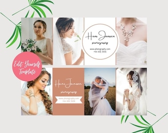 Photographer Facebook Cover Template: Photo Collage Banner (Canva Editable)