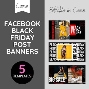 Facebook Post Templates | Black Friday Sale Facebook Templates | Social Media Content | Social Media Templates for Canva | Small Business