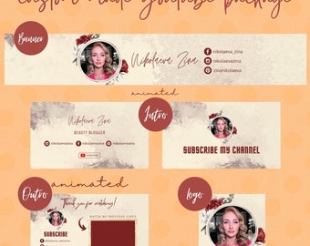 Wedding Custom Made YouTube Branding Kit | Personalized YouTube | YouTube Channel Art, Animated Intro & Outro, YouTube Logo | DESIGN A3