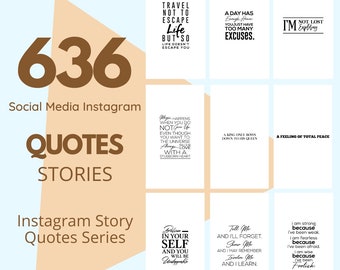 636 Instagram Zitat Vorlagen zum Posten | Vorgefertigte motivierende und inspirierende Zitate für Instagram Stories | Sofort-Downloads