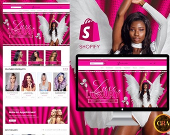 Pink Princess Shopify Website Theme: Hair, Wigs, Bundles