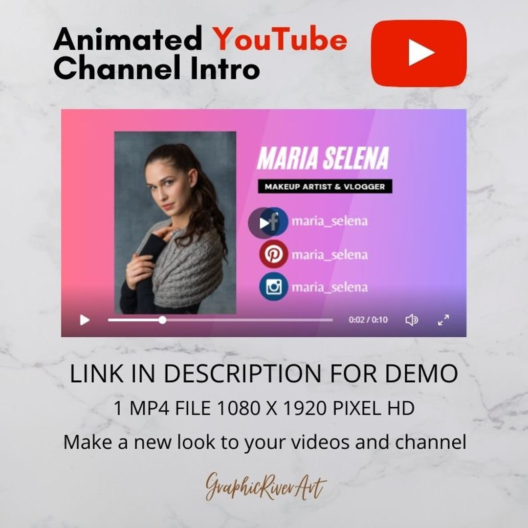 Custom Animated Youtube Channel Intro (MP4) - Etsy Sweden