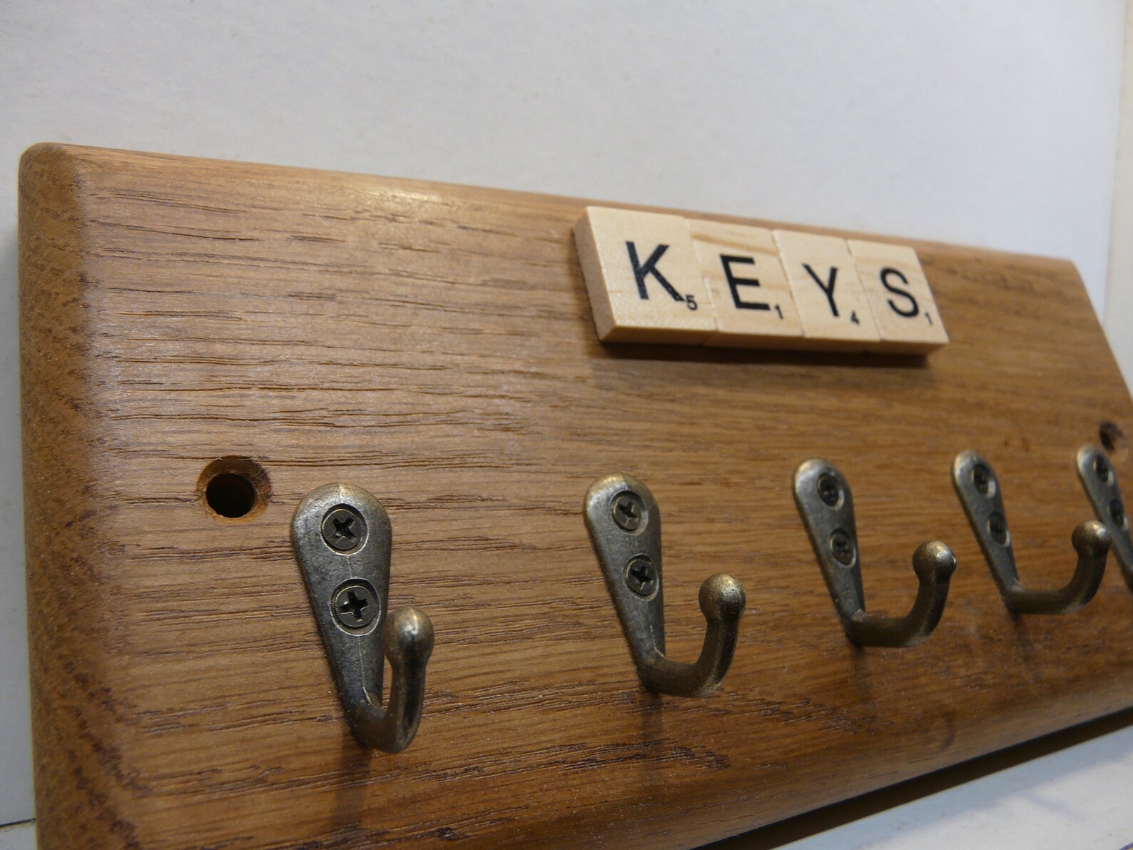 Solid oak key rack key holder wall mounted super quality five Etsy