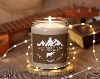 White Mountains New Hampshire geurende sojakaars, New Hampshire Gift, NH 48, 4000 Footer Club NH, Granite State, 9oz sojakaars