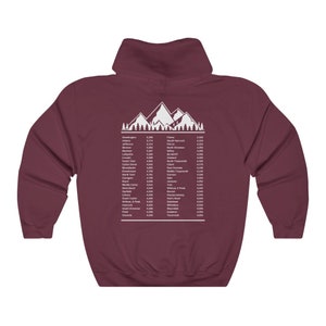 4000 Footer Club White Mountains New Hampshire hooded sweater, Hike the Whites, NH unisex hoodie, New Hampshire Gift, Granite State afbeelding 3