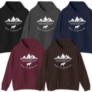 4000 Footer Club White Mountains New Hampshire hooded sweater, Hike the Whites, NH unisex hoodie, New Hampshire Gift, Granite State afbeelding 4