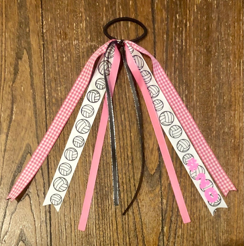VOLLEYBALL HAIR RIBBONS Ponytail Holder Ponies Tie Bow Etsy