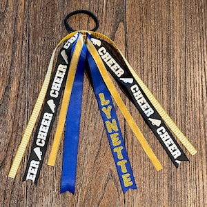 CHEER HAIR RIBBONS - ponytail holder ponies tie bow (custom/any color combination) ... available personalized