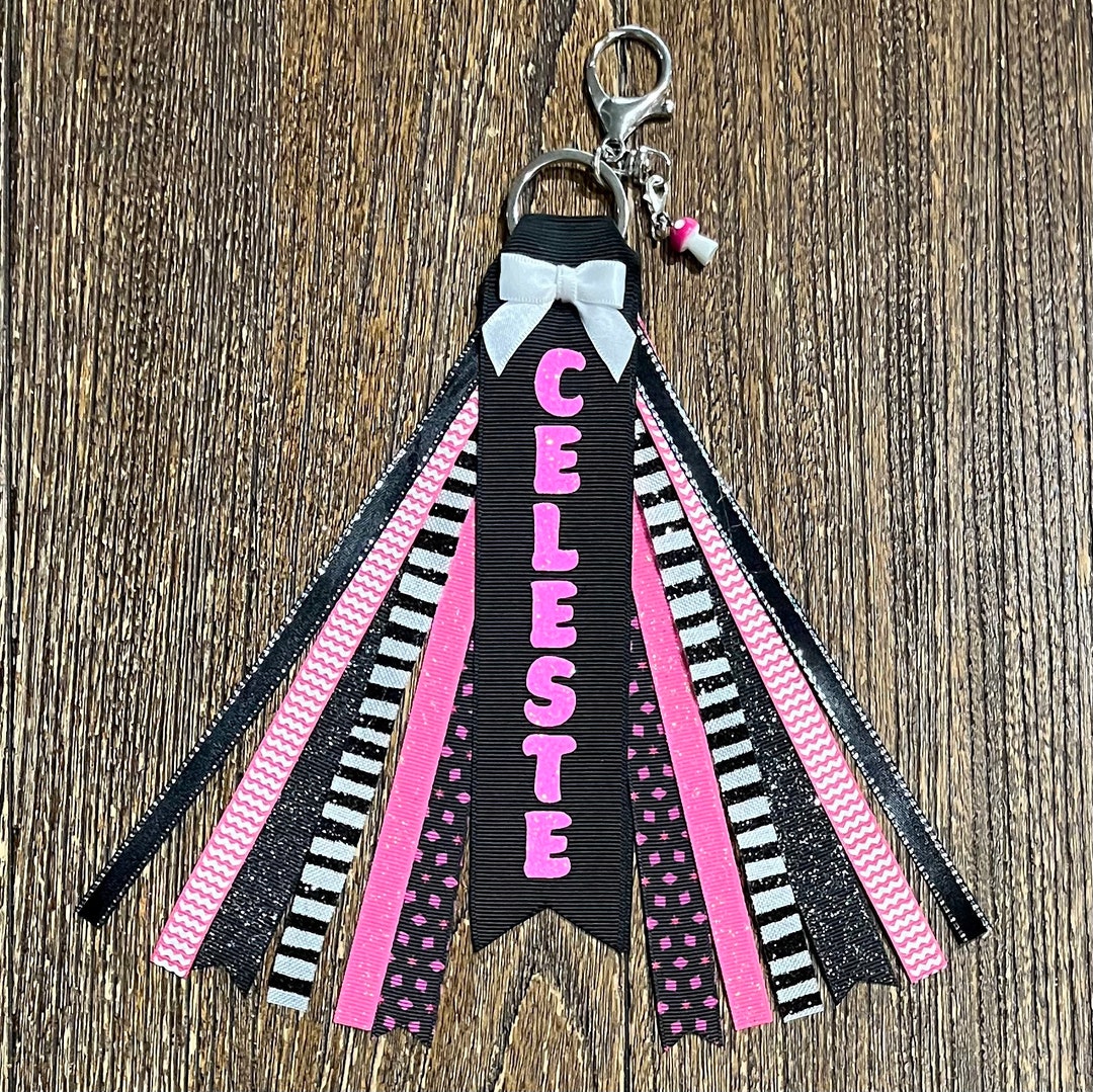 Personalized RIBBON KEYCHAIN Bag Tassel - Name Key Ring/tag/zipper Pull ...