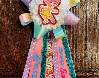 Candyland BIRTHDAY BADGE - Rainbow Sweets Shoppe Lapel/Backpack Pin custom, one of a kind brooch ... ready to ship!