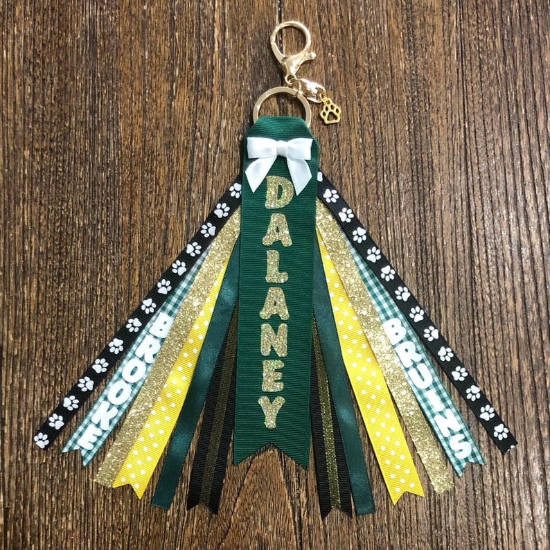 Personalized RIBBON KEYCHAIN Name Key Ring/bag Tag/zipper Etsy