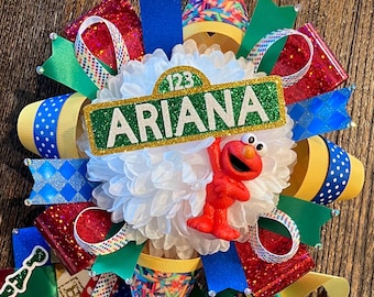 Elmo’s World BIRTHDAY CORSAGE - Sesame Street Lapel/Backpack Mini Mum custom, one of a kind decor ... ready to ship!