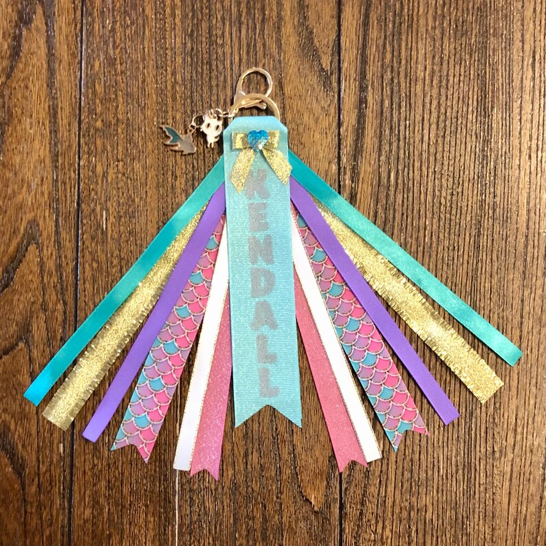 Personalized RIBBON KEYCHAIN name key ring/bag tag/zipper Etsy