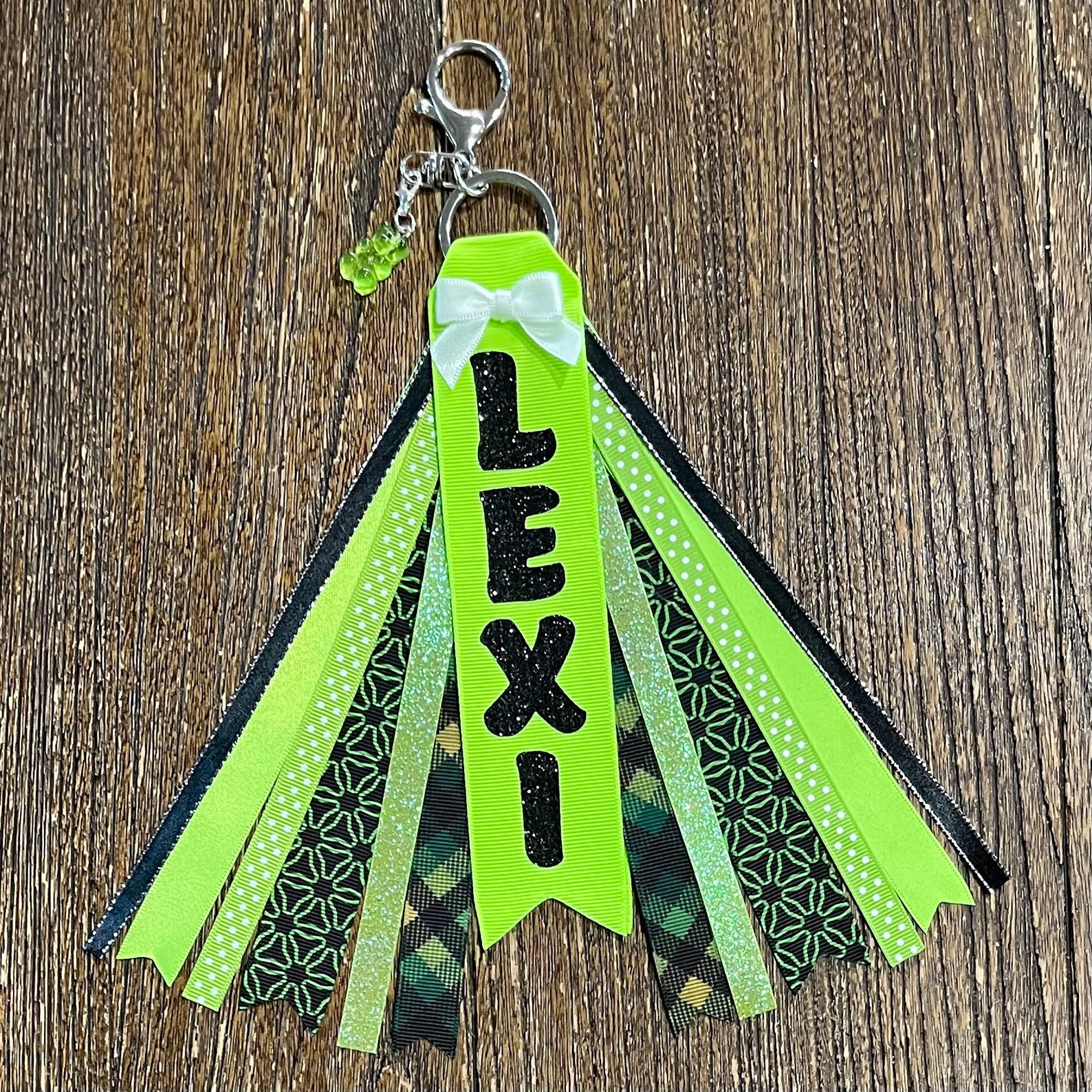 Personalized RIBBON KEYCHAIN - Name Key Ring/bag Tag/zipper Pull/purse ...