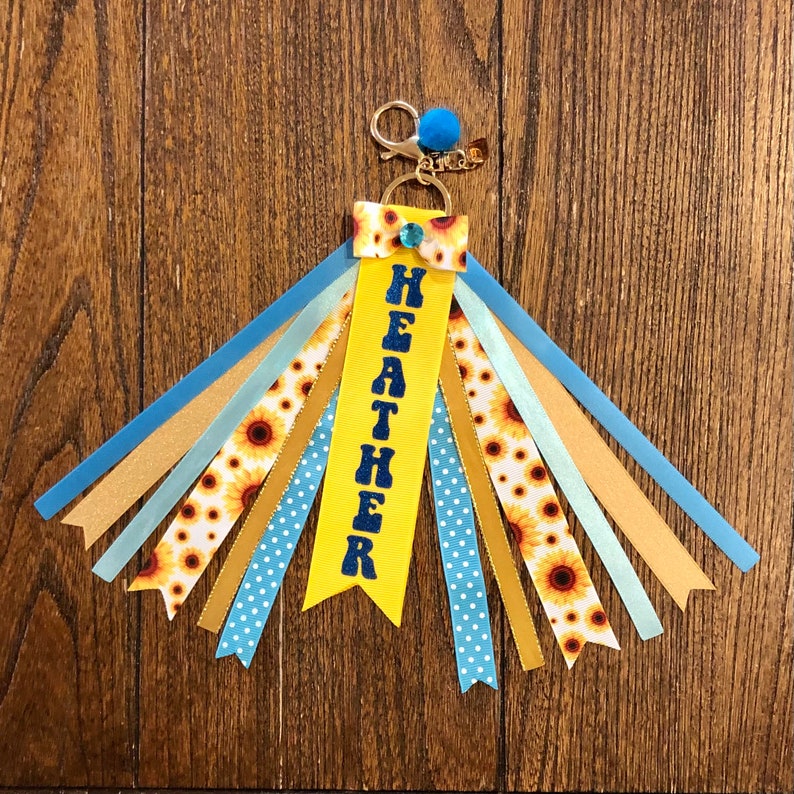 Personalized RIBBON KEYCHAIN Name Key Ring/bag Tag/zipper Etsy