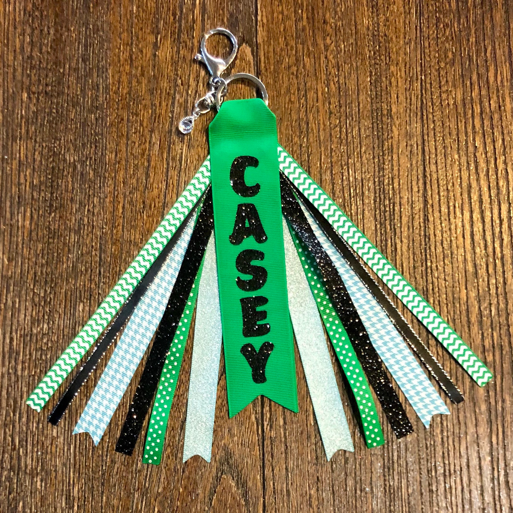 Personalized RIBBON KEYCHAIN - Name Key Ring/bag Tag/zipper