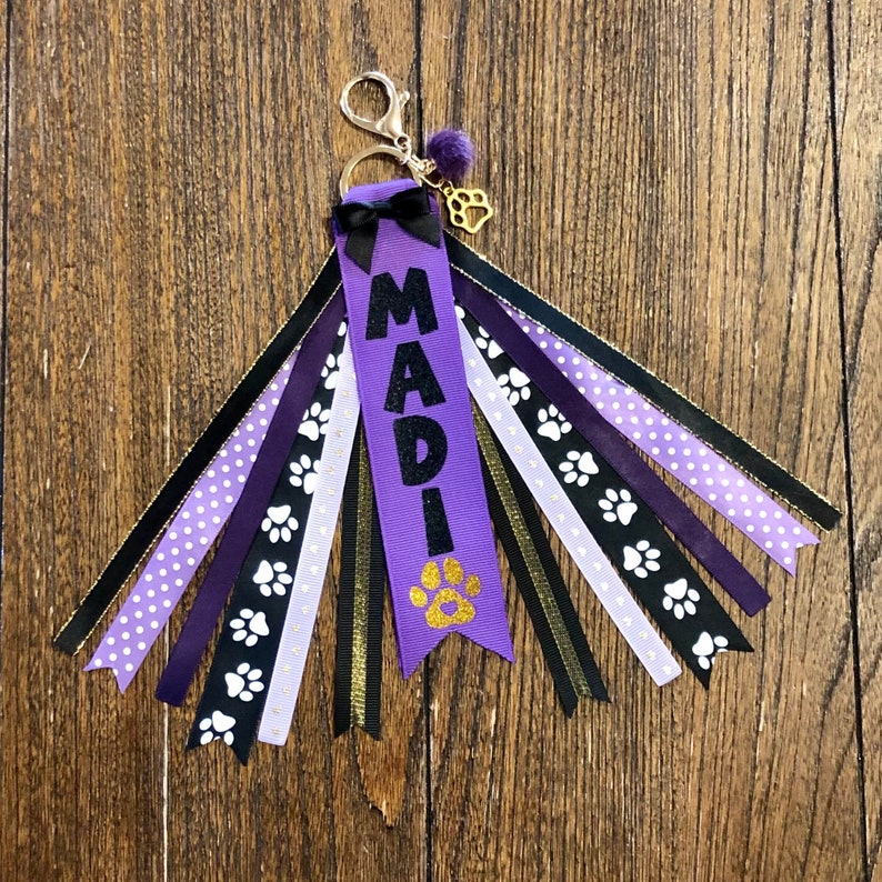 Personalized RIBBON KEYCHAIN Name Key Ring/bag Tag/zipper Etsy