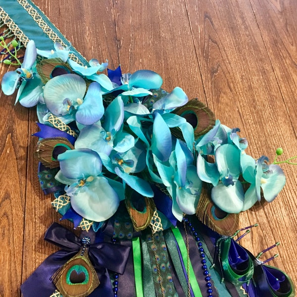 Peacock Blue Sash Etsy