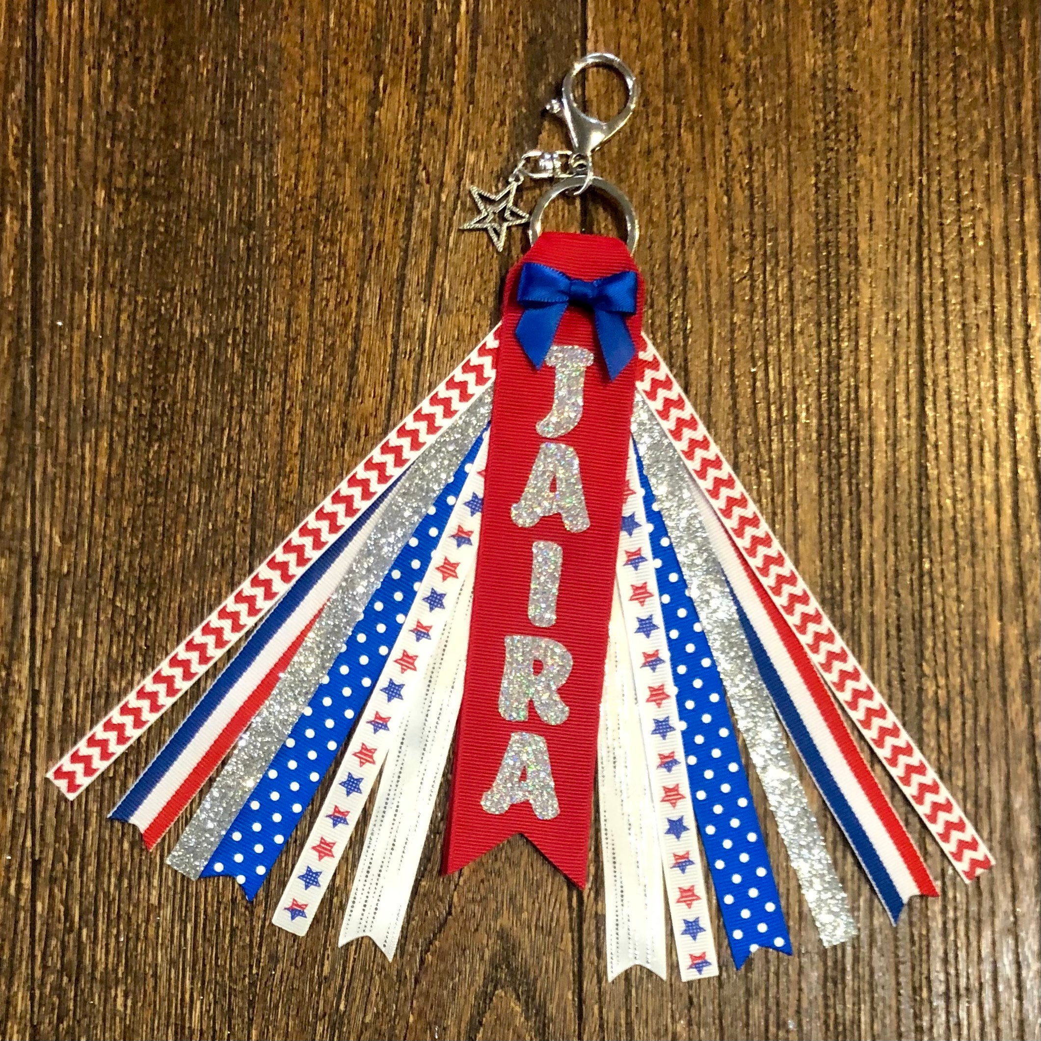 Keychains Custom Ribbons Personalized RIBBON KEYCHAIN - Name Key Ring/bag Tag/zipper Pull/purse ...