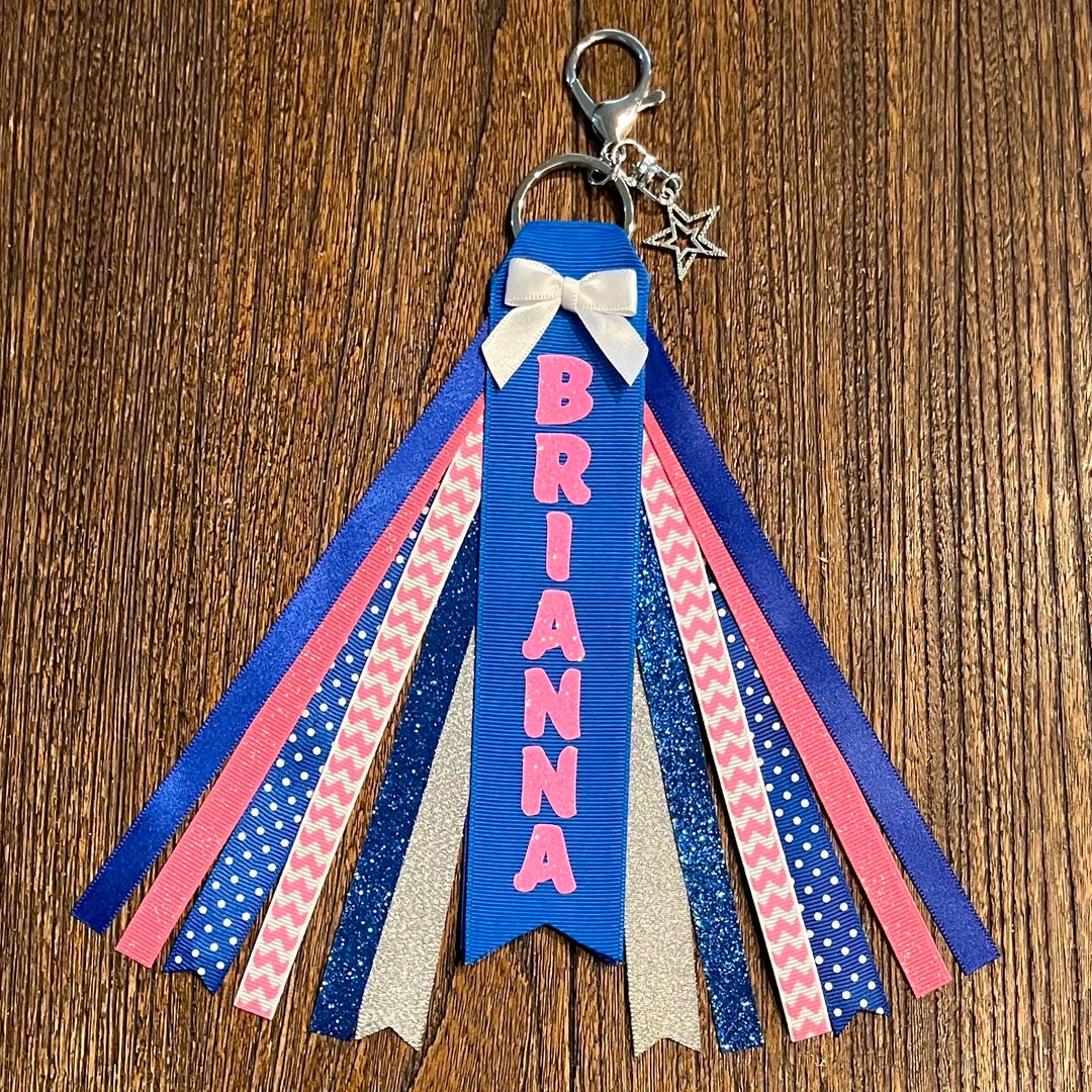 Personalized RIBBON KEYCHAIN - Name Key Ring/bag Tag/zipper Pull/purse ...