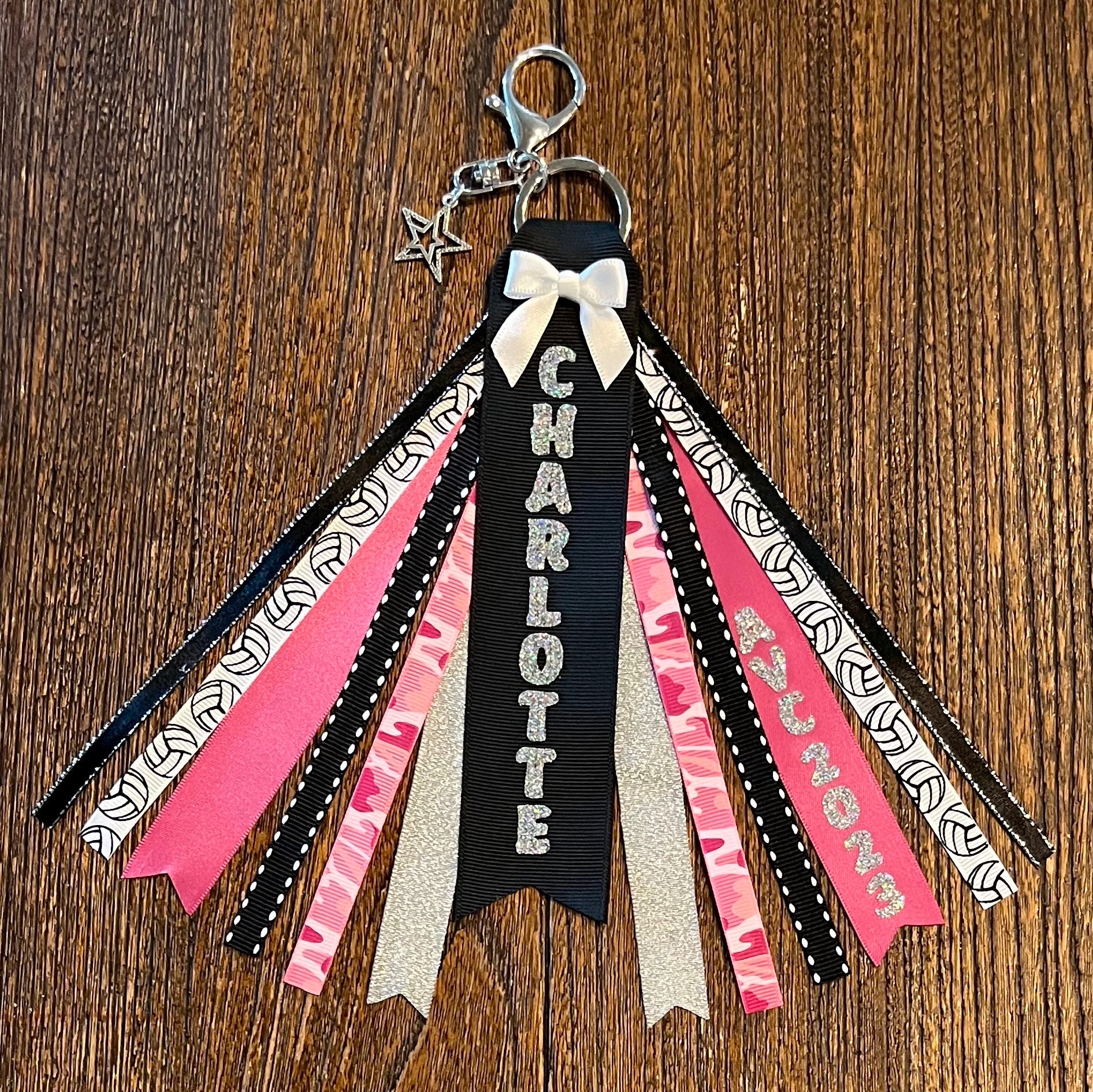 Personalized RIBBON KEYCHAIN - Name Key Ring/bag Tag/zipper Pull/purse ...