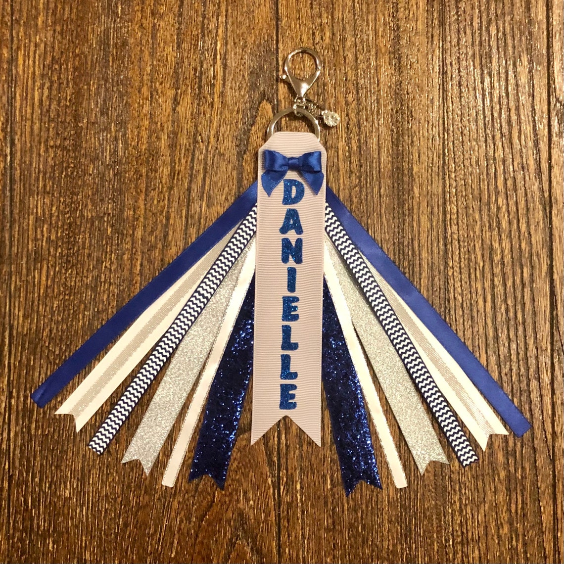 Personalized RIBBON KEYCHAIN name key ring/bag tag/zipper Etsy