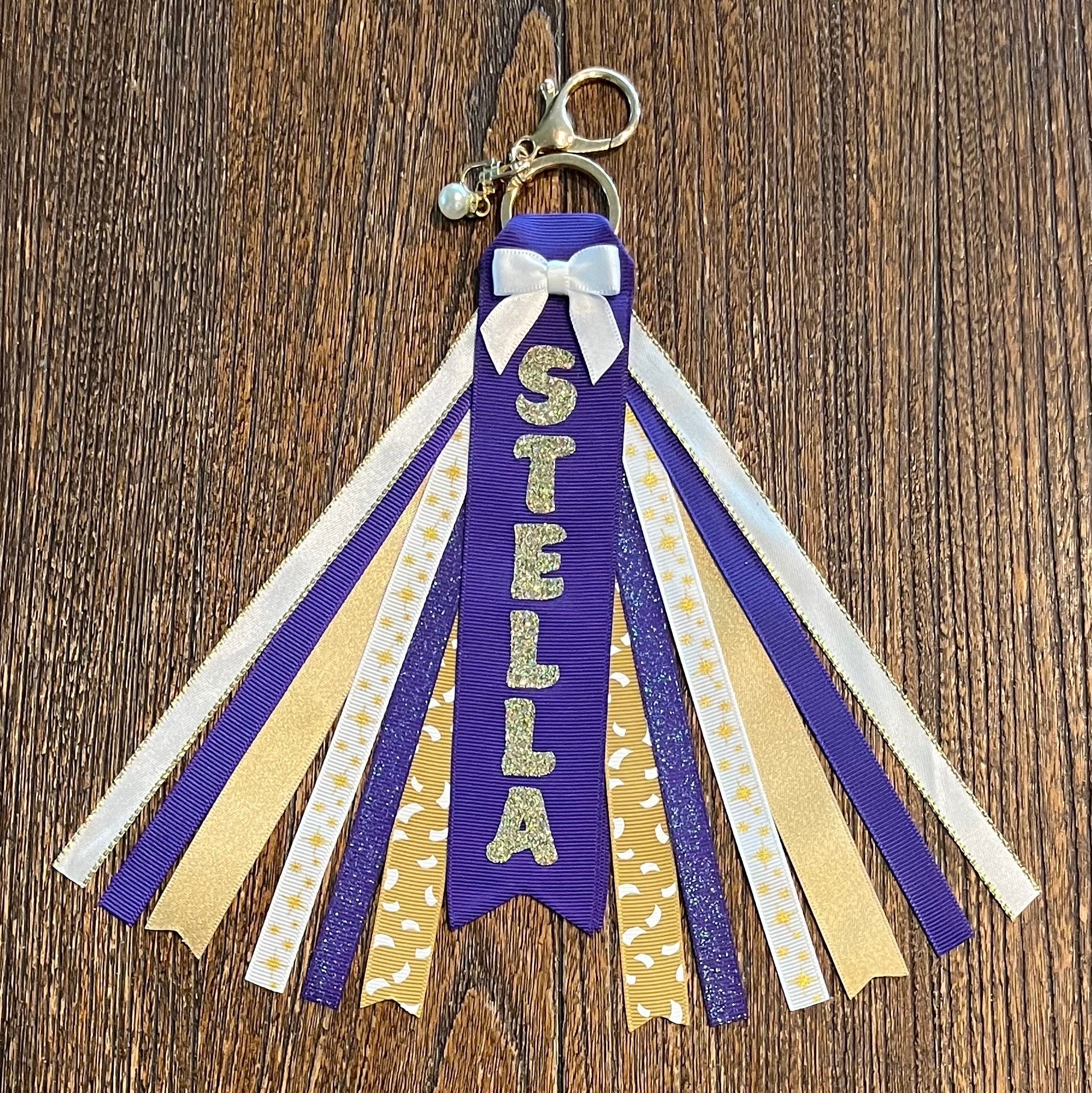 Personalized RIBBON KEYCHAIN Bag Tassel - Name Key Ring/tag/zipper Pull ...