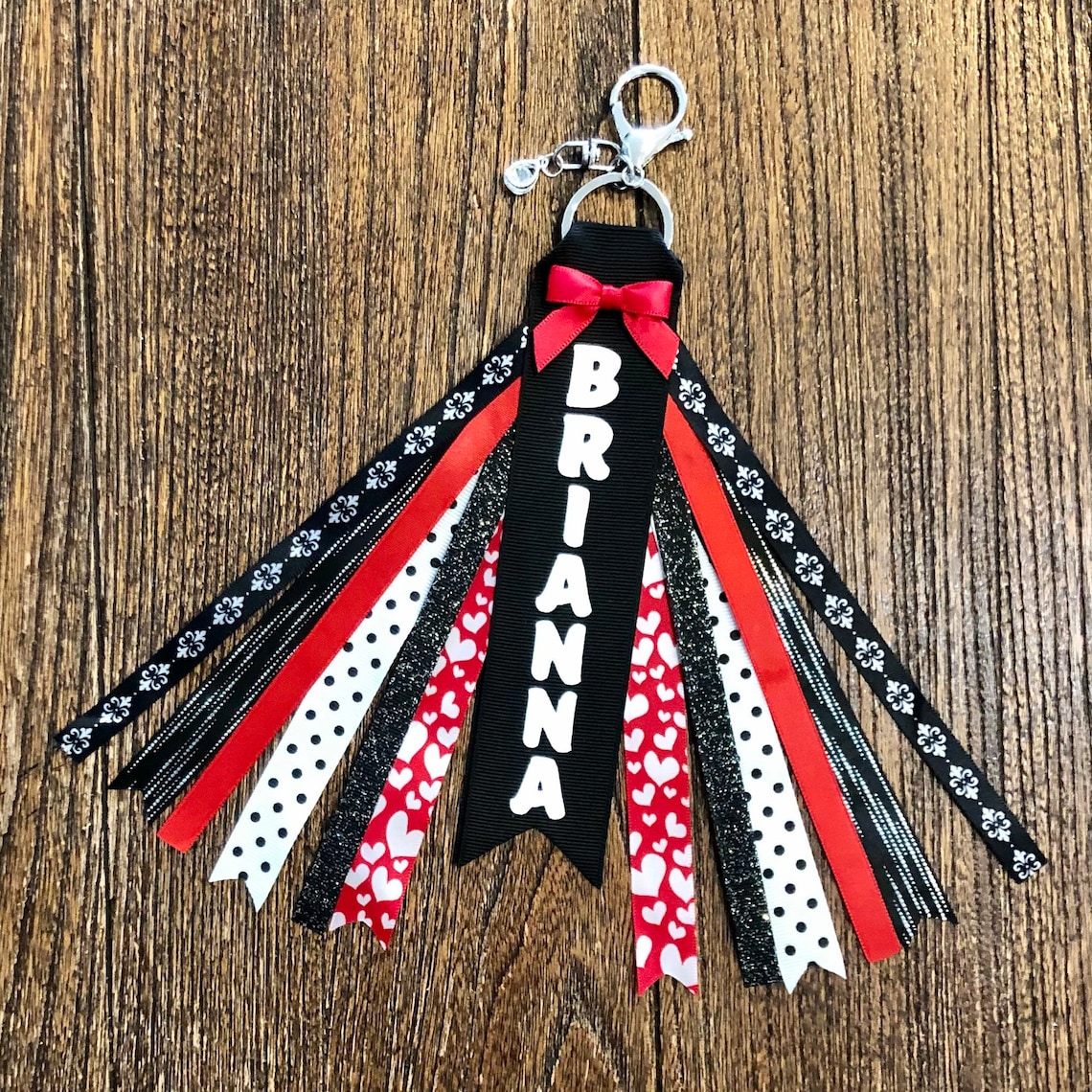 Personalized RIBBON KEYCHAIN name key ring/bag tag/zipper Etsy