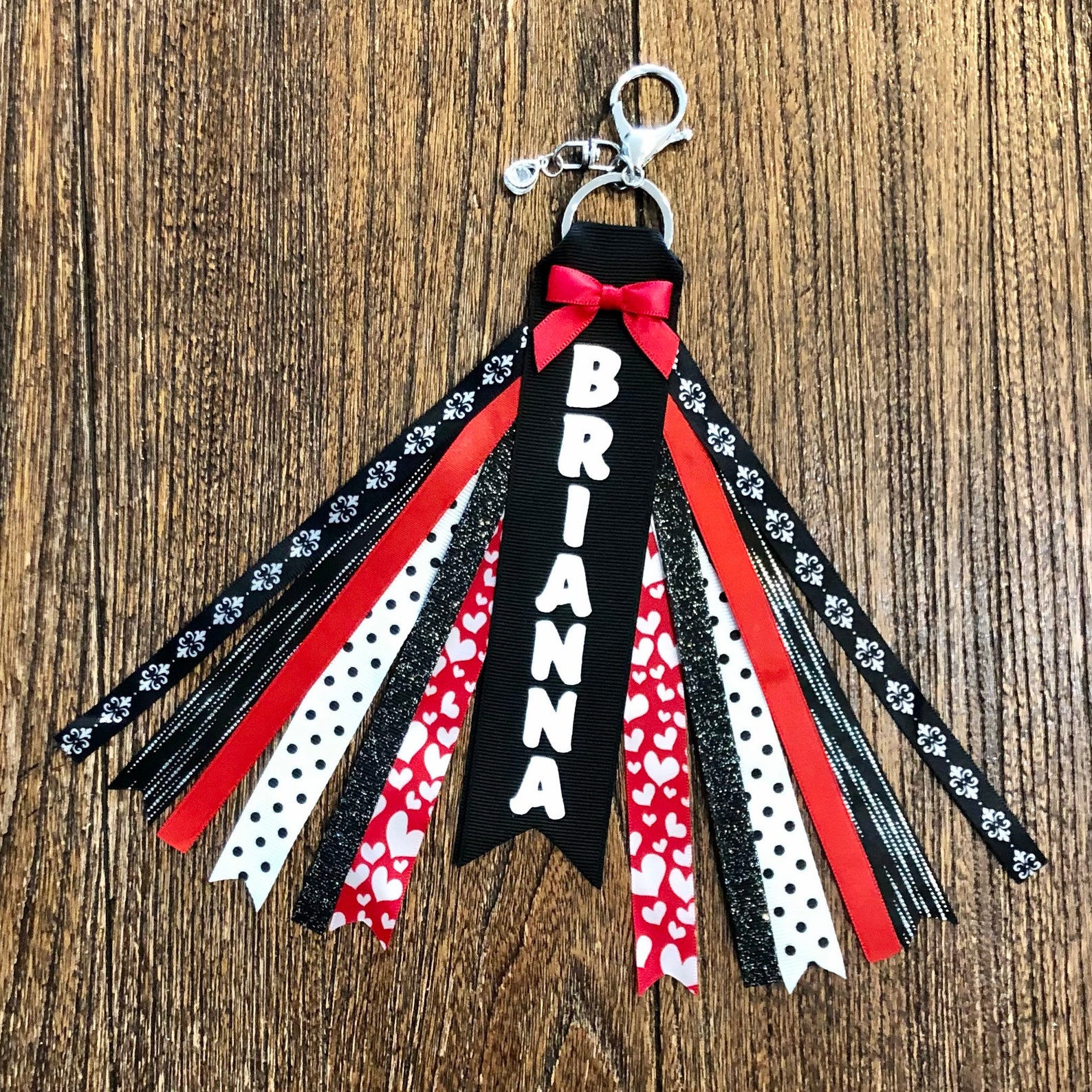 Personalized RIBBON KEYCHAIN name key ring/bag tag/zipper Etsy