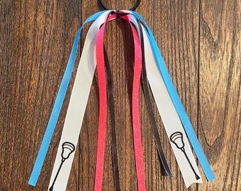 LACROSSE Field Hockey HAIR RIBBONS - ponytail holder ponies tie bow (custom/any color combination) ... available personalized
