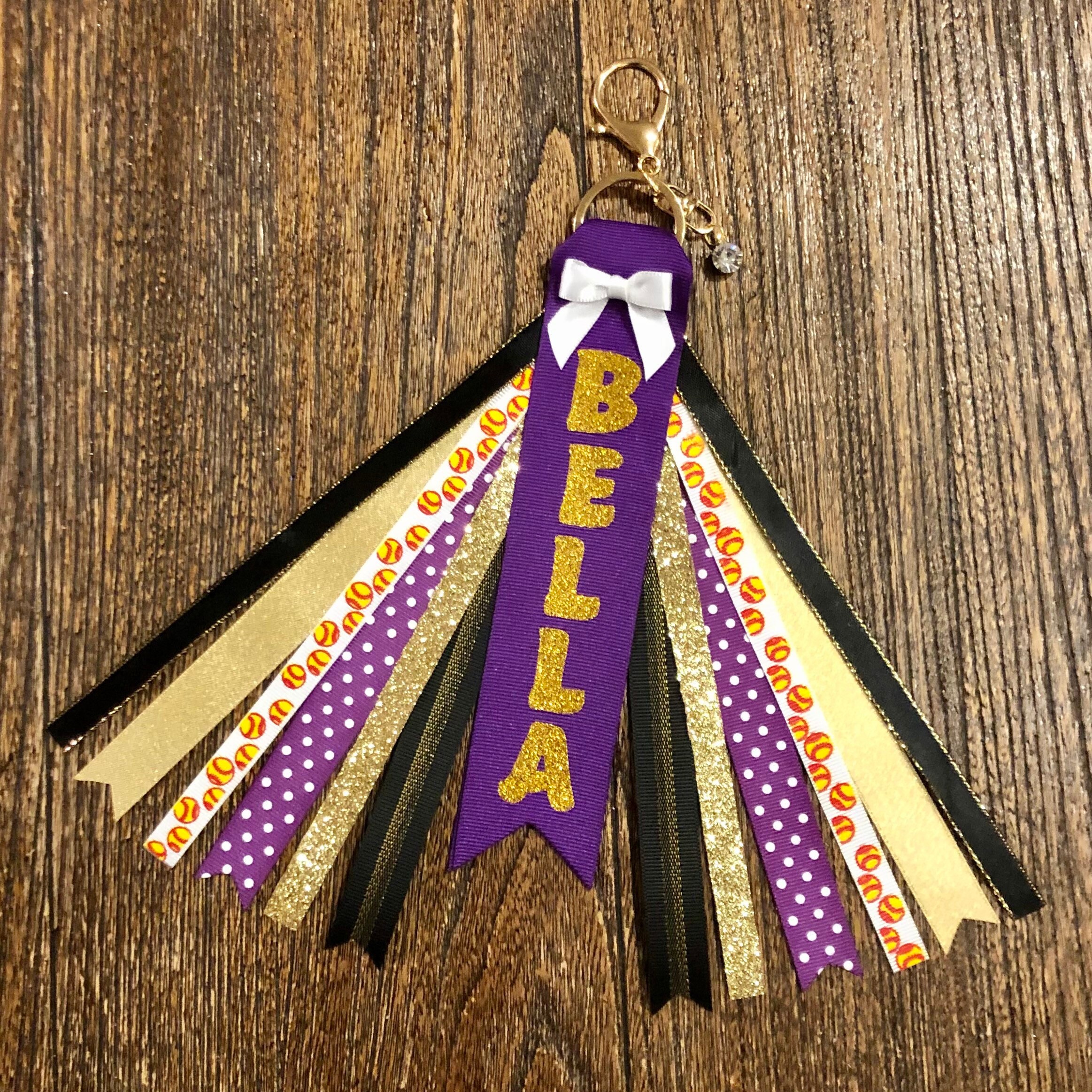 Personalized RIBBON KEYCHAIN Name Key Ring/bag Tag/zipper - Etsy
