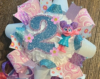 Abby Cadabby BIRTHDAY CORSAGE - Sesame Street Lapel/Backpack Mini Mum custom, one of a kind decor ... ready to ship!