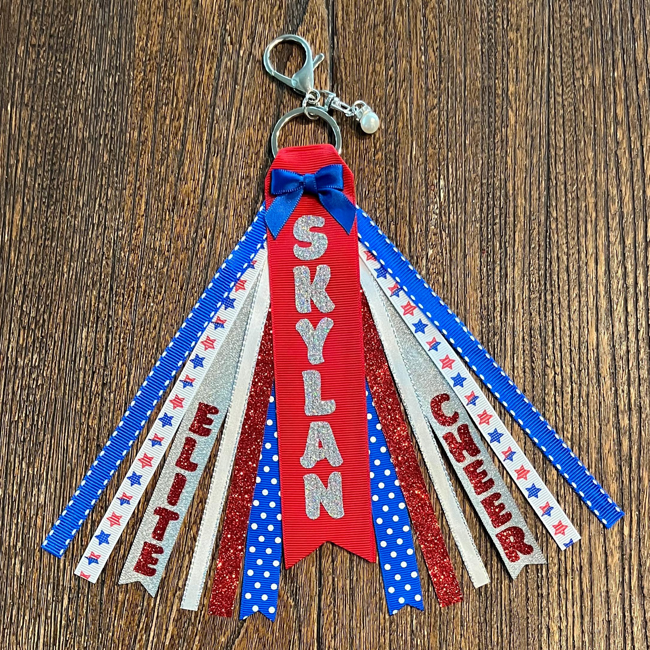 Personalized RIBBON KEYCHAIN - Name Key Ring/bag Tag/zipper Pull/purse ...