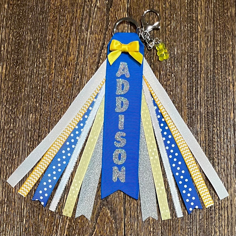 Personalized RIBBON KEYCHAIN - Name Key Ring/bag Tag/zipper Pull/purse ...