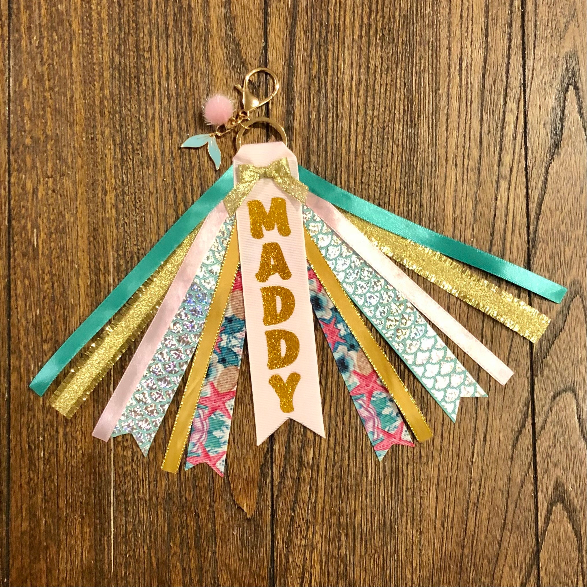 Personalized RIBBON KEYCHAIN Name Key Ring/bag Tag/zipper Etsy