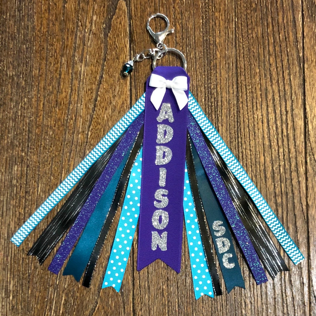 Personalized RIBBON KEYCHAIN Bag Tassel - Name Key Ring/tag/zipper Pull ...