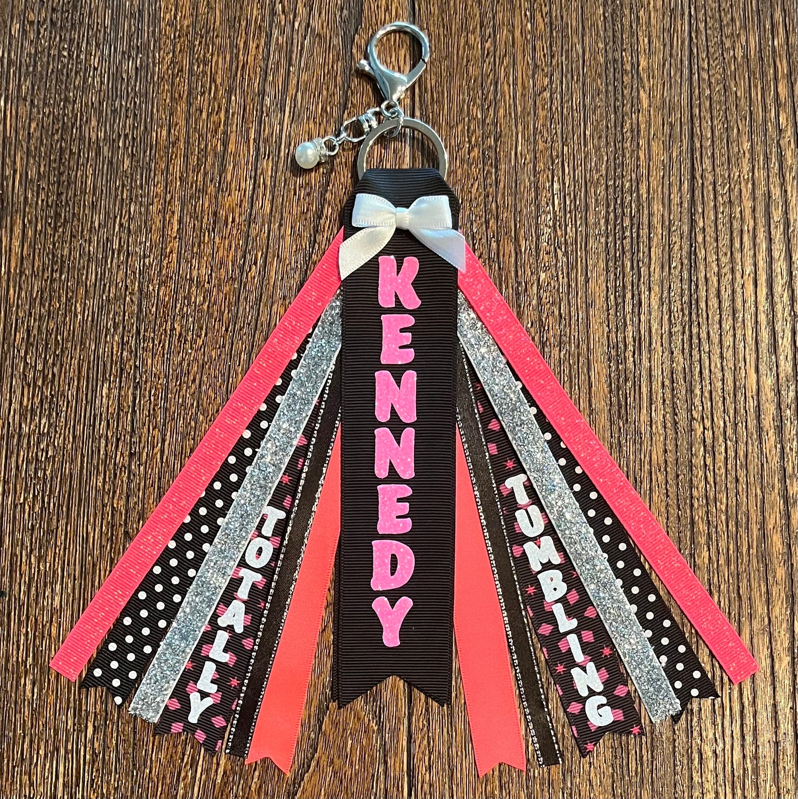 Personalized RIBBON KEYCHAIN - Name Key Ring/bag Tag/zipper Pull/purse ...